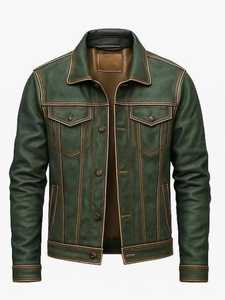 Veste en cuir de haute qualité pour hommes, très élégante et stylée - Product Image 6