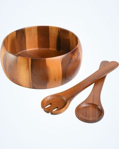Solid Wood Wooden Serving Bowl For Salad Fruit Pasta Bread Snacks Kitchen Dining Table Handmade Natural <b>Rustic</b> Dish - Product Image 1