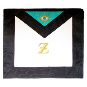 Mandil del Rito Escocés de 4.º Grado AASR Maestro Secreto Blanco y Azul Cielo con Bordado Dorado, Regalia Masónica - Product Image 4