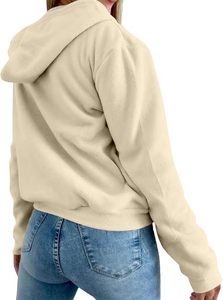 Sweat-shirt à capuche zippé en polaire Sherpa personnalisé pour femme, OEM ODM, logo personnalisé, toutes couleurs et tailles, vente en gros - Product Image 2