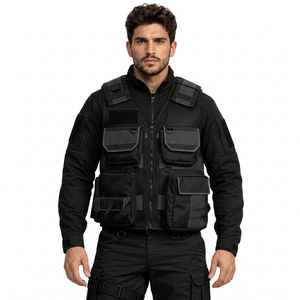 High Quality Customized <b>Men</b> Breathable <b>Reflective</b> Safety Tactical Work <b>Jacket</b> Zipper Multi Pockets Vest - Product Image 4