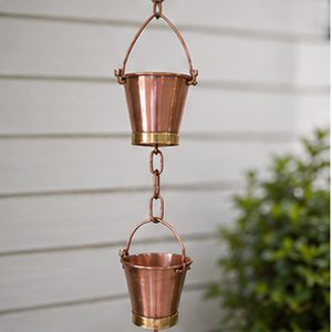 Chaîne de pluie décorative en cuivre pour gouttière, déversoir extérieur, drainage des eaux de pluie, fontaine suspendue pour jardin - Product Image 5