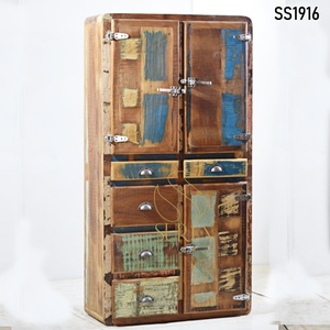 Fridge Pattern Wardrobe Indian Living Room Solid Wood Cabinet <b>Drawer</b> Chest with 4 <b>Drawers</b> Direct Factory Price From Rajasthan - Product Image 1