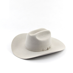 Unisex Beige Leather Cowboy <b>Hat</b> with Brown Leather <b>Band</b> Casual Striped Beach Adult Summer 56-58cm HN-3019 - Product Image 6