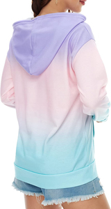Sweat à capuche tie-dye pour femme, en polaire super douce de qualité supérieure, aux couleurs pastel vives et accrocheuses, design moderne et élégant, de la collection Solid Trader. - Product Image 2
