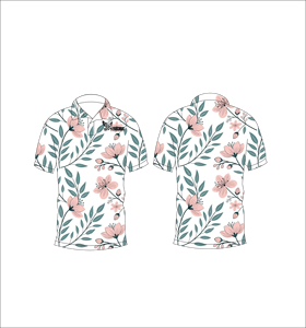 เสื้อโปโลพิมพ์ลายดอกไม้สำหรับผู้ชาย แขนสั้น สวมใส่สบาย เหมาะสำหรับฤดูร้อน เล่นกอล์ฟ น้ำหนักเบา มีปก แฟชั่น - Product Image 4