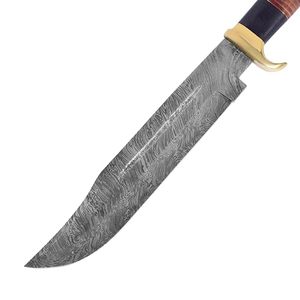 Handmade Damascus Steel Fixed Blade Razor Sharp Outdoor Hunting <b>Knife</b> with Leather Sheath High Quality OEM ODM Customizable - Product Image 2
