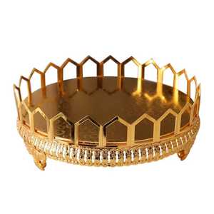 2 Tier Golden Cake Stand Tiered <b>Dessert</b> Display Cupcake Holder Wedding Birthday Party Elegant Metal Table Decor - Product Image 2