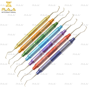 Juego de Curetas Gracey de 7 Piezas con Mango de Aluminio Multicolor y Puntas de Acero Inoxidable R.A.A. INTERNATIONAL Calidad Premium - Product Image 6