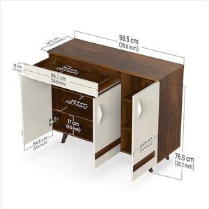 Mueble zapatero de madera de ingeniería de doble tono con 3 puertas y cajón, organizador de calzado que puede almacenar hasta 16 pares. - Product Image 2