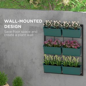 Fioriera a 3 livelli per parete verde con 6 vasi per erbe aromatiche e supporto per piante sospese con drenaggio per fiori e verdure in sistemi idroponici - Product Image 4