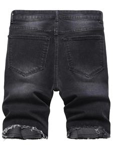 Vêtements d'été pour hommes Short en jean respirant 100% coton Short cargo de marque avec motif déchiré Jeans courts pour hommes - Product Image 2