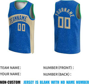 Camiseta de Baloncesto Personalizada Azul Tejida 100% Algodón Unisex de Manga Corta de Secado Rápido con Malla, Uniforme Deportivo de Equipo con Impresión de Nombre y Número - Product Image 5