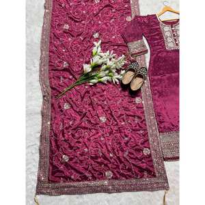 Dupatta ชุดปาร์ตี้อินเดีย & ปากีสถานสไตล์แฟนซี - Product Image 5