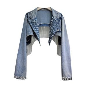 OEM women's 100 cotton denim jacket heavyweight fit for boutiques Custom Branding Low MOQ Supplier US - Product Image 5