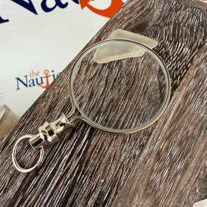 Vintage Silver Metal <b>Magnifying</b> <b>Glass</b> with Decorative Chain Long Handle Handheld Reading <b>Magnifier</b> Antique Style Optical Lens - Product Image 6