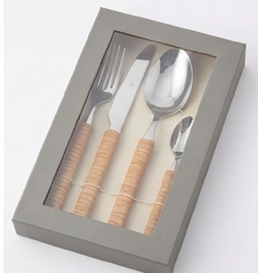 Juego de Cubiertos Minimalista de Acero Inoxidable con Mango de Madera, Apto para Lavavajillas, Juego de Utensilios para Camping - Product Image 6