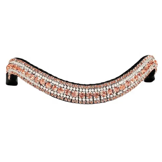 Handgemaakte Lederen Paard Frontiers Brow Band Met Kristallen Strass Eco Vriendelijke Plantaardig Gelooid Maatwerk Beschikbaar