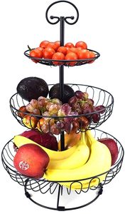 3 Tier Metal Fruit Basket <b>Stand</b> Multi Level Wire Storage Rack for Fruits <b>Vegetables</b> Snacks Kitchen Organization - Product Image 4