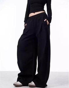 Customized <b>Women's</b> Winter Streetwear <b>Baggy</b> Sweatpants Oversize <b>Joggers</b> 100% Cotton Fleece Breathable Running Sports - Product Image 4