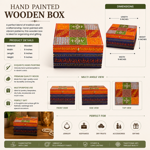 Handcrafted <b>Wooden</b> Ambroz Multi Colour <b>Storage</b> Box | Decorative <b>Wooden</b> Keepsake Box | Handmade Jewelry & Gift Box - Product Image 5