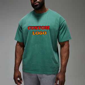 Camisetas de Hombre Personalizadas OEM en Varios Colores, Transpirables, 100% Algodón, Corte Holgado, Estilo Hip Hop, Antiarrugas - Product Image 2