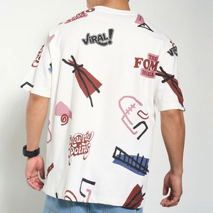 Custom Cotton T-Shirt Men <b>Blank</b> Heavy <b>Weight</b> Oversized Digital Printing OEM Plain Streetwear Wholesale Supplier - Product Image 3