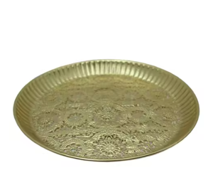 Round Metal Charger Plate Solid Minimalist Design Dinnerware Table Setting Dish - Product Image 5