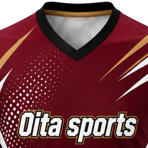 Custom Maroon Gold Sublimated Volleyball Jersey Short Sleeve Sports Uniform Shirt Team Competition Wear Athletic Game Clothing - Product Image 5