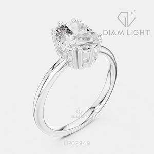 Bague en or blanc 14 carats pour femme avec diamant ovale de 1,70 carat cultivé en laboratoire, certifié IGI, couleur F+, clarté VS+, bijoux de fiançailles, cadeau pour femme - Product Image 2
