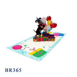 Tarjeta de cumpleaños personalizada de animales Pop, tarjeta emergente 3D hecha a mano, impresión Offset, artesanía de papel de Vietnam - Product Image 2