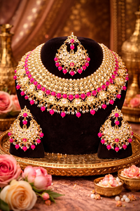 Indian Royal Kundan Gold Plated Bridal Engagement Wedding Anniversary Party Women's Ethnic Zinc Alloy Traditional Necklace Sets - Product Image 3
