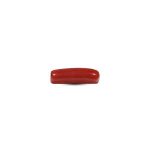 6.85 Carat Oval Cabochon Synthetic Red Coral Loose Gemstone for Fine Jewelry - Product Image 3