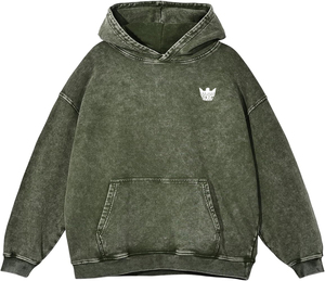 100% Cotton 400 GSM Heavy <b>Weight</b> Distressed Black Acid Washed Hoodie <b>Blank</b> Mens Pullover Vintage Winter Hoodies - Product Image 3