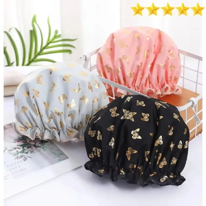 Gorro de Ducha Impermeable para Mujer, Gorro de Baño Reutilizable con Diseño de Donut, Cubierta de Cabello Elástica e Impermeable para Ducha, Spa y Natación - Product Image 5