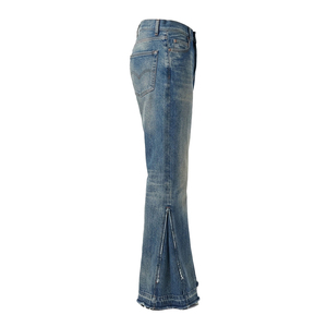 Pantalones Vaqueros Anchos de Mezclilla con Logotipo Personalizado, Estilo Vintage, Lavado Desgastado, con Dobladillo Dividido, Ajuste Holgado y Desgastado para Hombre, Venta al por Mayor - Product Image 4