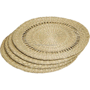 Prix usine Style rustique tapis et tampons en jonc de mer tissés ronds napperons tissés ronds napperon en rotin en osier du Vietnam - Product Image 3