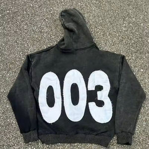 Conjunto Deportivo de Alta Calidad con Logotipo Personalizado, Sudadera con Capucha y Pantalones Deportivos de Felpa, con Camiseta con Efecto Desgastado para Hombre - Product Image 6