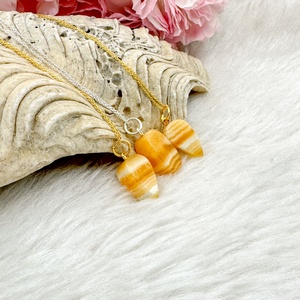 Handmade Calcite Pear Drop Shaped <b>Pendant</b> Necklace Natural Gemstone Jewelry Bulk Wholesale Gold Plated Brass Women's Gift - Product Image 6