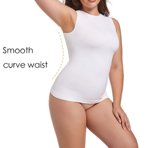 Top sin mangas de cuello redondo liso de alta calidad para uso exterior, mono moldeador de cuerpo y cintura para mujer - Product Image 2