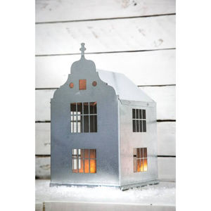 Lanterne décorative moderne en fer noir en forme de maison pour bougies chauffe-plat, pour intérieur et extérieur, vente en gros - Product Image 6