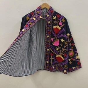 Bulk Order Handmade Suzani Velvet Jacket Embroidered Boho Ethnic <b>Coat</b> Custom Design Manufacturer - Product Image 2