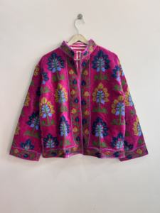 เสื้อแจ็คเก็ตปักลายซูซานี ทำมือ ผ้ากำมะหยี่ เสื้อโค้ทผู้หญิง แจ็คเก็ตซูซานี ของขวัญสำหรับเธอ - Product Image 2