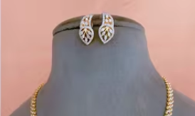 Alluring Best Quality <b>Gold</b> Plated Stones Look <b>Necklace</b> <b>Set</b> With <b>Earrings</b> for Wedding Festive Wear Collection For Women - Product Image 2