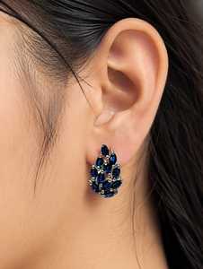 ต่างหูบลูแซฟไฟร์เงินแท้ 92.5 รุ่น KLST-30989 - Product Image 2
