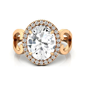 Anillo Solitario de Oro 14k 18k con Diamante Cultivado en Laboratorio de Corte Ovalado, Diseño de Tallo Dividido, Joyería Fina Hecha a Mano, Anillo de Compromiso/Boda, Envío Inmediato - Product Image 1