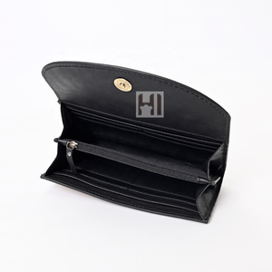 Portefeuille long pour femme en cuir de vachette vintage, style western, avec protection RFID, fait main, à trois volets - Product Image 4