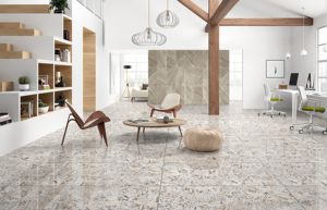 Carreaux muraux en céramique aspect granit, carreaux de sol en porcelaine polie FT 600x1200mm, design pierre naturelle, carreaux vitrifiés brillants - Product Image 3