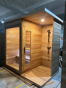 2 Person Outdoor Modern Cedar <b>Sauna</b> With Shower by Tanari Earth - Product Image 2