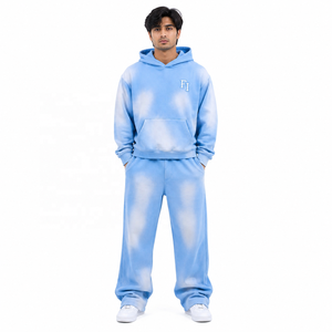 Conjunto de Sudadera con Capucha Tie-Dye para Hombre, Sudaderas Extra Grandes de Algodón French Terry, Chándal Informal con Bolsillos, Proveedor OEM - Product Image 1